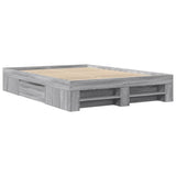 Bed Frame without Mattress Grey Sonoma 120x190 cm Small Double Engineered Wood 3295518