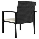 Outdoor Dining Set Black and Cream 3100408