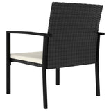 ZNTS 5 Piece Outdoor Dining Set Poly Rattan Black 3100409