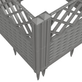 Garden Planter with Pegs Light Grey 123.5x43.5x43.5 cm PP 368018