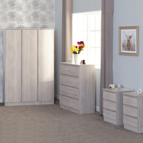 ZNTS Malvern 3 Door Wardrobe Bedroom Set 100-108-074