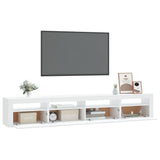 TV Cabinet with LED Lights White 240x35x40 cm 3152722