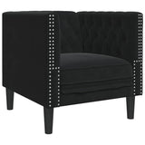 Living Room Couch 3 pcs Black 194 x 74.5 x 70.5 cm Velvet 3385869