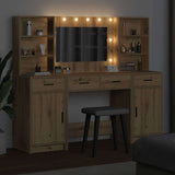 Dressing Table Set with Shelf 3 pcs Artisan Oak Engineered Wood 3334289