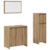 3 Piece Bathroom Furniture Set Artisan Oak Engineered Wood 3328564