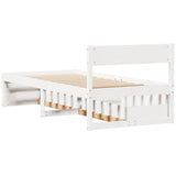 Bed Frame without Mattress White 75x190 cm Small Single Solid Wood Pine 846808