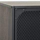 Storage Cabinet Grey Metal and MDF Medium Storage Cabinet 335912