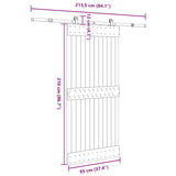 Sliding Door with Hardware Set 95x210 cm Solid Wood Pine 3332674