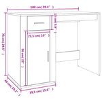 ZNTS Desk with Cabinet White Engineered Wood 3185431