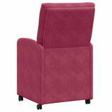 Dining Chairs with Wheels 2 pcs Wine red 58 x 67 x 97 cm Velvet 42017870