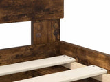 Bed Frame Smoked Oak 140 x 190 cm Solid Pine Wood 3409349