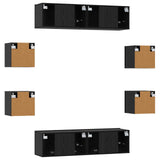 TV Cabinet Set 8 pcs 120 x 30 x 30 cm Black Oak Engineered Wood 3438613