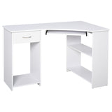 L-Shaped Corner Computer Desk w/ 2 Shelves Wide Worktop Keyboard Tray Drawer & CPU Stand Home Office T3398P344442