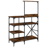 Baker's Rack Smoked Oak 90x40x132 cm Engineered Wood and Metal 845418