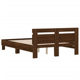 Bed Frame without Mattress Brown Oak 120x200 cm 3207433