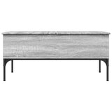 Coffee Table Grey Sonoma 100x50x45 cm Engineered Wood and Metal 845414