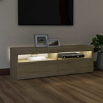 TV Cabinet with LED Lights Sonoma Oak 120x35x40 cm 804376