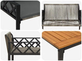 Outdoor Furniture Set 3 pcs Grey and Dark Grey Poly Rattan 42025348