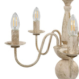 Chandelier Antique White 5 x E14 Bulbs 281614