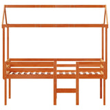 High Sleeper Bed without Mattress Wax Brown 90x190 cm Single Solid Wood Pine 3282140