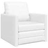 Floor Sofa Bed with Cushion White 74 x 77 x 81 cm Faux leather 4106636