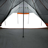 Family Tent Tipi 8-Person Grey and Orange Waterproof 4009447