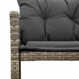 Garden Sofa with Table and Cushions L-Shaped Grey Poly Rattan 365582