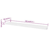 2 White MDF Floating Wall Display Shelves Book/DVD Storage 242186