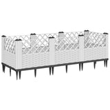 Garden Planter with Pegs White 123.5x43.5x43.5 cm PP 368020