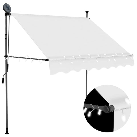 Manual Retractable Awning with LED 100 cm Cream 145869