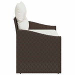 Garden Sofa with Cushion Brown 123 x 62 x 69cm Poly Rattan 42006783