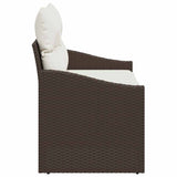 Garden Sofa with Cushion Brown 123 x 62 x 69cm Poly Rattan 42006783