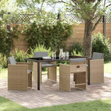 Garden Dining Set 5 pcs Beige Poly Rattan 3380711