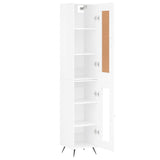 Highboard High Gloss White 34.5x34x180 cm Engineered Wood 3200363