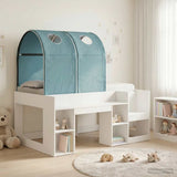 Bed with Tunnel 4 pcs White and Light Blue Engineered Wood 3423498