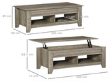 Lift Top Coffee Table w/ Hidden Storage Compartment Open Shelves Lift Tabletop Pop Up Centre Table T3398P343169