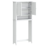 Washing Machine Cabinet BERG White 76x27x164.5 cm Solid Wood 358556