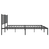 Metal Bed Frame without Mattress with Headboard Black 120x190cm 350861