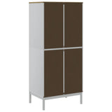 Wardrobe FLORO White 77x53x171 cm Solid Wood Pine 374006