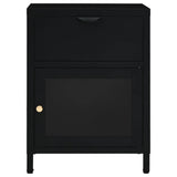 Nightstands 2 pcs Black 40x30x54.5 cm Steel and Glass 3095202