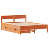 Bed Frame without Mattress Wax Brown 120x190 cm Small Double Solid Wood Pine 3301769