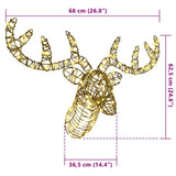 Reindeer Pull Sleigh Warm white 68 x 36.5 x 62.5 cm Rattan 42019067