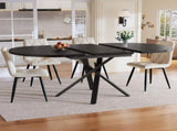 Round extendable table with marble look - 100 cm x 75.5 cm high - With sturdy N639P439338S