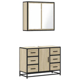 2 Piece Bathroom Furniture Set Sonoma Oak Engineered Wood 3300901