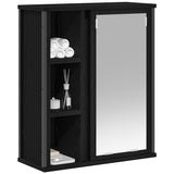 Bathroom Wall Cabinet with Mirror Black Oak 50x21x60 cm 861902