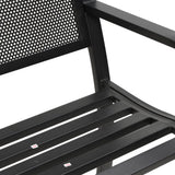 Garden Bench Black Powder-Coated Steel Standard Durable 4002827