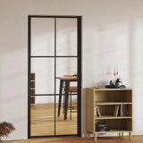 Interior Door ESG Glass and Aluminium 93x201.5 cm Black 151204
