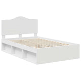 Bed Frame with Headboard White 120 x 200 cm Solid Pine Wood 3413326