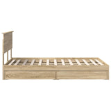 Storage Bed with Drawer Sonoma Oak 120 x 200 cm Engineered Wood 3408482