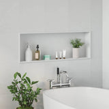 Shower Niche White 90 x 30 x 9.5 cm Stainless Steel 42012676